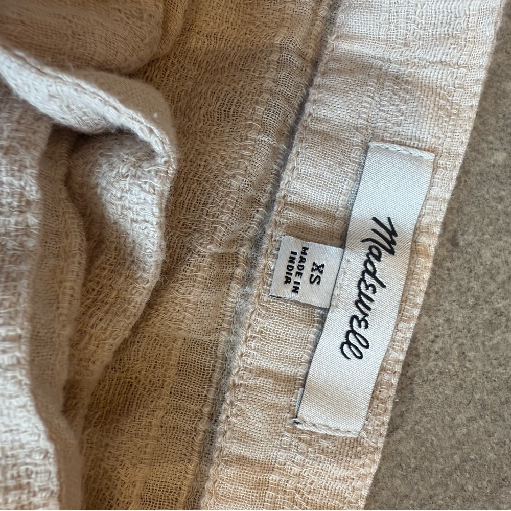 Madewell Beige Linen Skirt swimsuit Cover Up